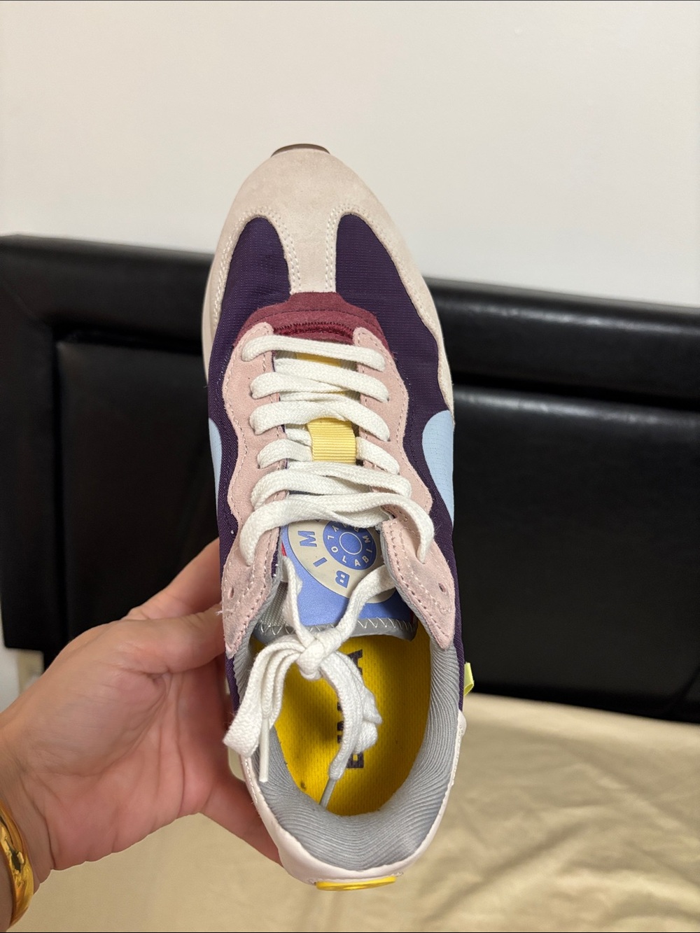 Women's Retro Sneakers in Purple, Light Blue & Cream - Picture 2 of 11